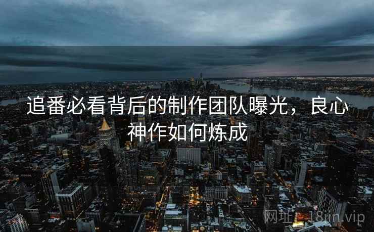 追番必看背后的制作团队曝光，良心神作如何炼成